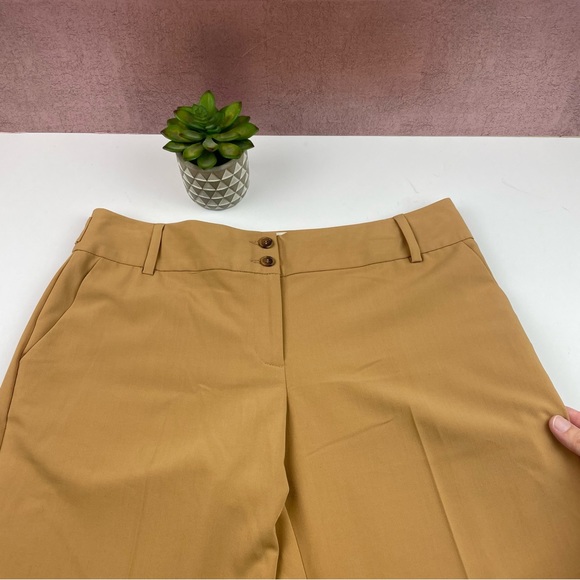 Anthropologie Tapemeasure Solid Tan Brown Capri Pants Women Size 10 - Picture 4 of 6